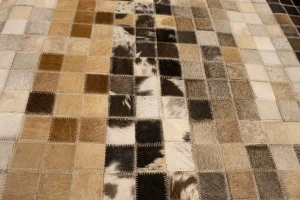 Multicolored Cowhide 8X10 Modern Leather Rug