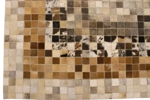Multicolored Cowhide 8X10 Modern Leather Rug