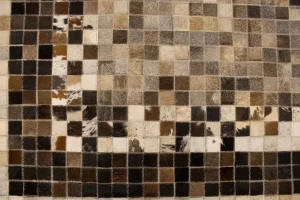 Multicolored Cowhide 8X10 Modern Leather Rug