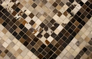 Multicolored Cowhide 8X10 Modern Leather Rug