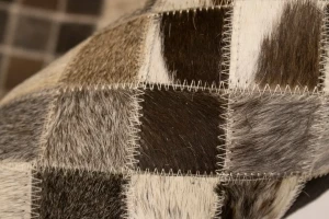Multicolored Cowhide 8X10 Modern Leather Rug
