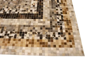 Multicolored Cowhide 8X10 Modern Leather Rug