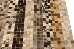 Multicolored Cowhide 8X10 Modern Leather Rug