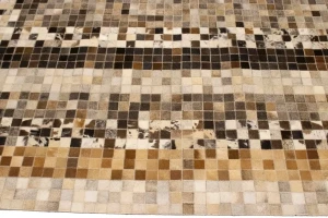 Multicolored Cowhide 8X10 Modern Leather Rug