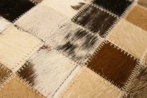 Multicolored Cowhide 5X8 Modern Leather Rug