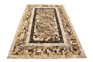 Multicolored Cowhide 5X8 Modern Leather Rug