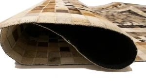 Multicolored Cowhide 5X8 Modern Leather Rug