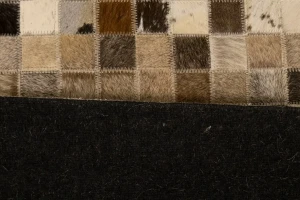 Multicolored Cowhide 5X8 Modern Leather Rug