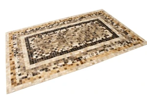Multicolored Cowhide 5X8 Modern Leather Rug