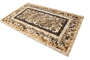 Multicolored Cowhide 5X8 Modern Leather Rug