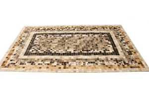 Multicolored Cowhide 5X8 Modern Leather Rug