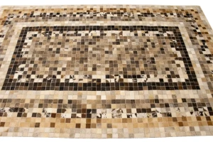 Multicolored Cowhide 5X8 Modern Leather Rug