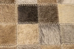 Multicolored Cowhide 5X8 Modern Leather Rug