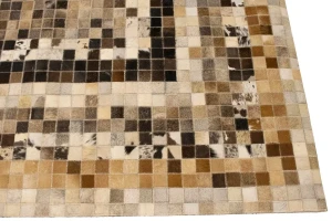 Multicolored Cowhide 5X8 Modern Leather Rug