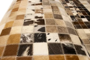 Multicolored Cowhide 6X6 Modern Leather Square Rug