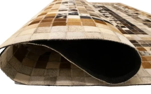 Multicolored Cowhide 6X6 Modern Leather Square Rug