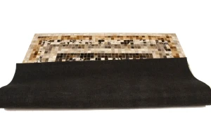 Multicolored Cowhide 6X6 Modern Leather Square Rug