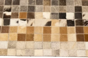 Multicolored Cowhide 6X6 Modern Leather Square Rug