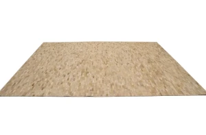 Beige Cream Cowhide 8X10 Modern Leather Rug