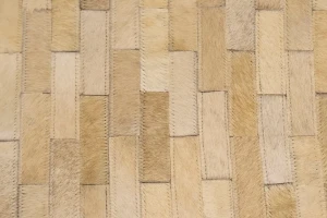 Beige Cream Cowhide 8X10 Modern Leather Rug