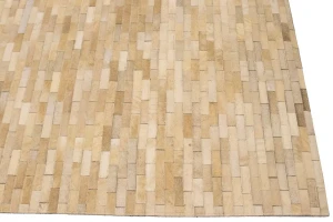 Beige Cream Cowhide 8X10 Modern Leather Rug