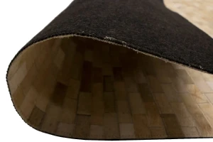 Beige Cream Cowhide 7X10 Modern Leather Rug