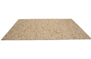 Beige Cream Cowhide 7X10 Modern Leather Rug