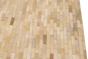 Beige Cream Cowhide 7X10 Modern Leather Rug