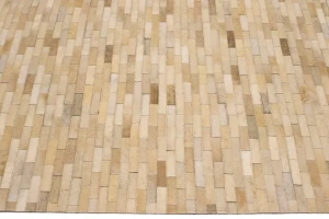 Beige Cream Cowhide 7X10 Modern Leather Rug