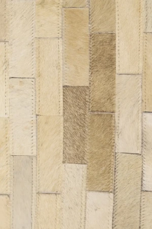 Beige Cream Cowhide 5X8 Modern Leather Rug