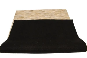 Beige Cream Cowhide 5X8 Modern Leather Rug