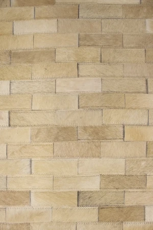 Beige Cowhide 5X8 Modern Leather Rug