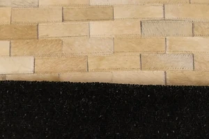 Beige Cowhide 5X8 Modern Leather Rug