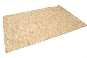 Beige Cowhide 5X8 Modern Leather Rug
