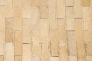Beige Cowhide 5X8 Modern Leather Rug