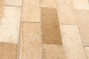 Beige Cowhide 4X6 Modern Leather Rug