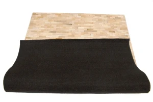Beige Cowhide 4X6 Modern Leather Rug