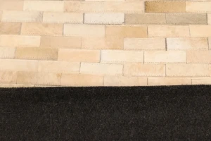 Beige Cowhide 4X6 Modern Leather Rug