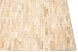 Beige Cowhide 4X6 Modern Leather Rug