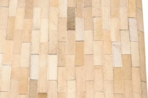 Beige Cowhide 4X6 Modern Leather Rug