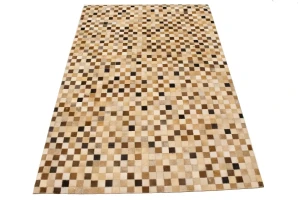 Multicolored Cowhide 4X6 Modern Leather Rug