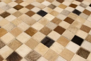 Multicolored Cowhide 4X6 Modern Leather Rug