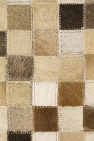 Multicolored Cowhide 4X6 Modern Leather Rug