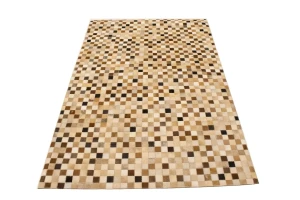 Multicolored Cowhide 4X6 Modern Leather Rug
