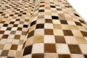 Multicolored Cowhide 4X6 Modern Leather Rug