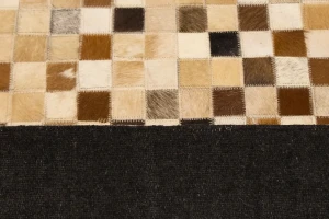 Multicolored Cowhide 4X6 Modern Leather Rug