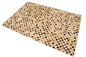 Multicolored Cowhide 4X6 Modern Leather Rug