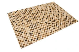 Multicolored Cowhide 4X6 Modern Leather Rug