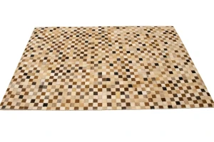Multicolored Cowhide 4X6 Modern Leather Rug
