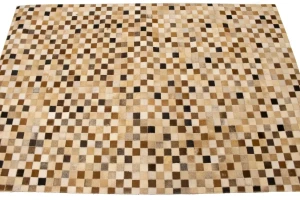 Multicolored Cowhide 4X6 Modern Leather Rug